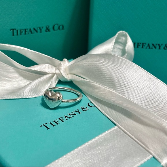 Authentic Tiffany & Co. Full Heart Ring Size 4.25